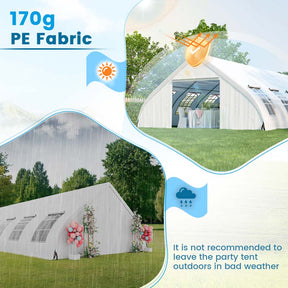 20 x 40 FT Peach Shaped Party Tent Heavy Duty Outdoor Wedding Canopy Tent with 12 Windows, Sidewalls, Zippered Doors