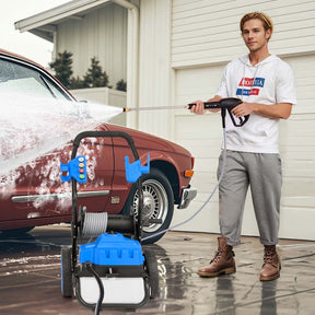 2300 PSI 1.8 GPM Electric Pressure Washer with Wheels & 5 Quick Connect Nozzles, Portable High-Pressure Power Washer for Floor Car Wash Cleaning Machine