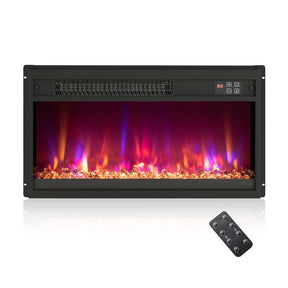 18/23/26 Inch Electric Fireplace Insert, 1500W Recessed Fireplace Heater with Remote Control, 0.5-9H Timer, Adjustable Flame & Ember Bed Color