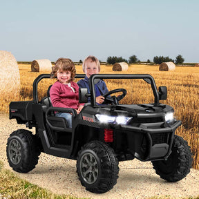 24V 2-Seater Kids Ride on UTV Dump Truck, Battery Powered Off-Road Electric Toy Car with Remote Control, Moving Dump Bed