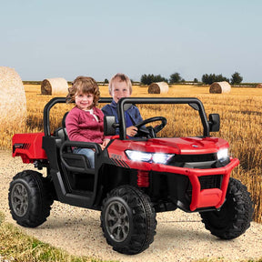 24V 2-Seater Kids Ride on UTV Dump Truck, Battery Powered Off-Road Electric Toy Car with Remote Control, Moving Dump Bed