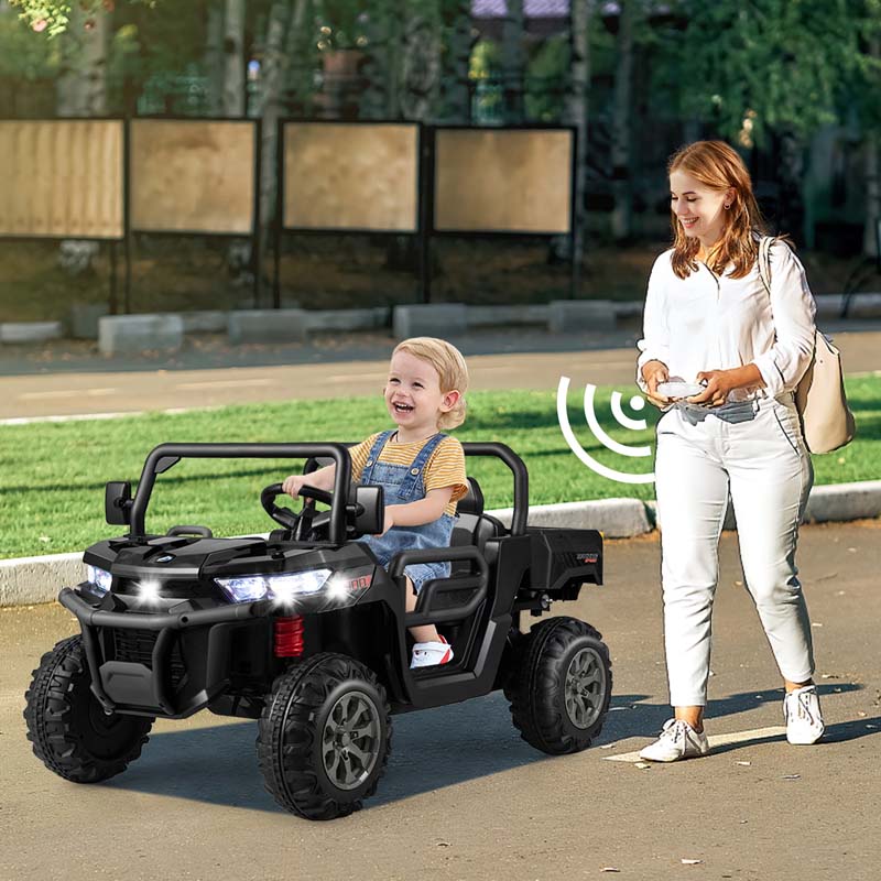 24V 2-Seater Kids Ride on UTV Dump Truck, Battery Powered Off-Road Electric Toy Car with Remote Control, Moving Dump Bed