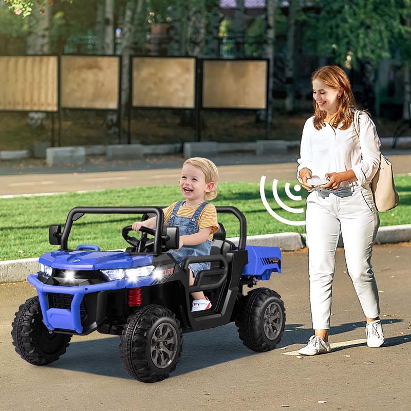 24V 2-Seater Kids Ride on UTV Dump Truck, Battery Powered Off-Road Electric Toy Car with Remote Control, Moving Dump Bed