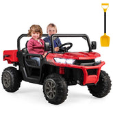 24V 2-Seater Kids Ride on UTV Dump Truck, Battery Powered Off-Road Electric Toy Car with Remote Control, Moving Dump Bed