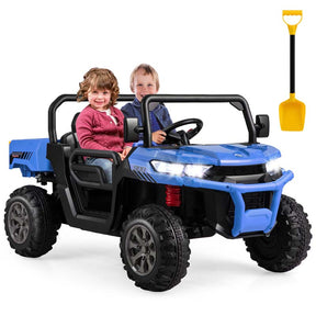 24V 2-Seater Kids Ride on UTV Dump Truck, Battery Powered Off-Road Electric Toy Car with Remote Control, Moving Dump Bed