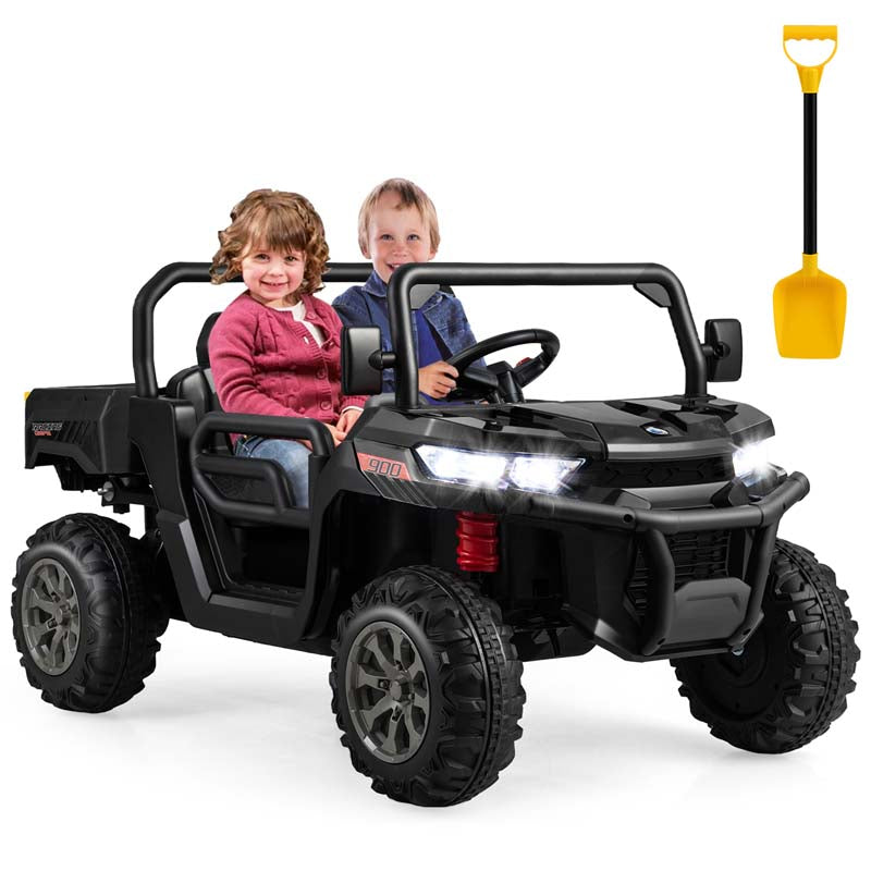 24V 2-Seater Kids Ride on UTV Dump Truck, Battery Powered Off-Road Electric Toy Car with Remote Control, Moving Dump Bed
