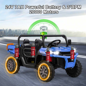 24V 2-Seater Kids Ride on UTV Dump Truck, Battery Powered Off-Road Electric Toy Car with Remote Control, Moving Dump Bed