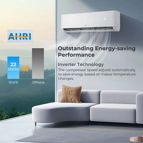 27000 BTU 22 SEER2 Dual Zone Mini Split Air Conditioner & Heater, Works with Alexa, Wifi Enabled Inverter Split System AC Unit with Heat Pump