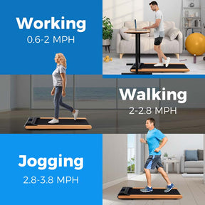 3-in-1 2.25HP Walking Pad Under Desk Treadmill for Office Home with Smart App Control, Mini Portable Treadmill Pad for Small Space