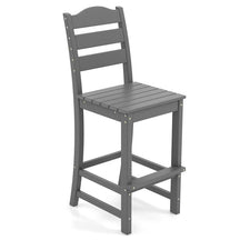HDPE Outdoor Bar Stool Patio Tall Bar Chair with Backrest & Footrest, 30" Counter Height Barstools for Garden Backyard