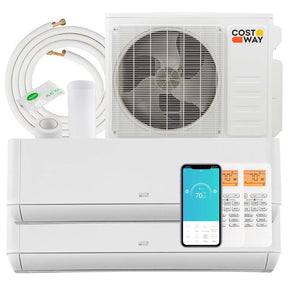 36000 BTU 21.5 SEER2 Dual Zone Mini Split Air Conditioner & Heater, Works with Alexa, Wifi Enabled Inverter Split System AC Unit with Heat Pump