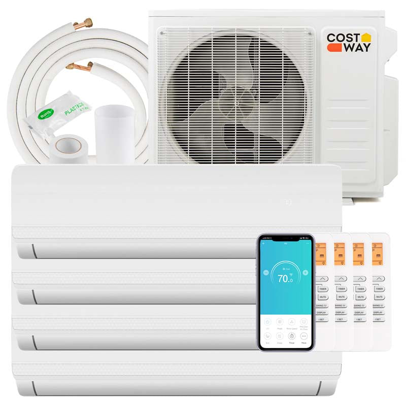 36000 BTU 19 SEER2 Quad 4 Zone Mini Split Air Conditioner & Heater, Works with Alexa, Wifi Enabled Inverter Split System AC Unit with Heat Pump