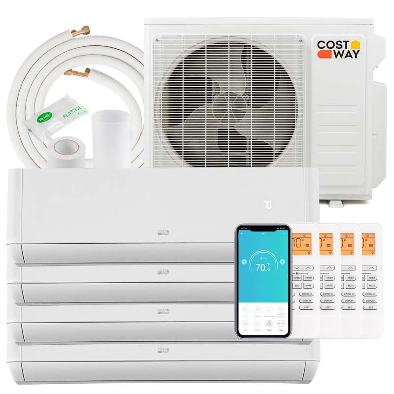 36000 BTU 21.5 SEER2 Quad 4 Zone Mini Split Air Conditioner & Heater, Works with Alexa, Wifi Enabled Inverter Split System AC Unit with Heat Pump