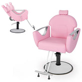 360° Swivel Reclining Barber Salon Chair with Adjustable Height, Heavy Duty Hair Styling Chair for Makeup Facial Waxing Tattoo