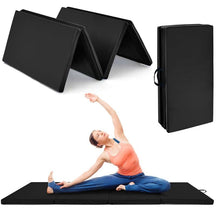 8' x 4' Anti-Tear Folding Gymnastics Mat for Yoga Fitness, 2" Thick 4-Panel Exercise Tumbling Mat with Carrying Handles