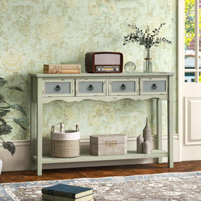 48" Vintage Entryway Console Table with 2 Storage Drawers, Open Shelf, Narrow Sofa Foyer Table for Hallway Living Room