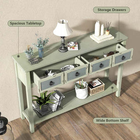 48" Vintage Entryway Console Table with 2 Storage Drawers, Open Shelf, Narrow Sofa Foyer Table for Hallway Living Room