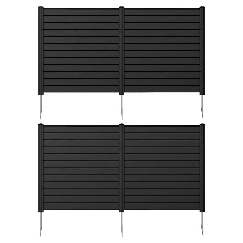 2/4 Panel Air Conditioner Fences for Garden Yard, 48"L x 49"H Outdoor Privacy Screen with Upgraded Metal Stakes