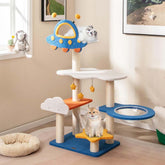 49" Tall Space-Themed Multi-Level Cat Tree Tower with UFO Top Perch Space Capsule, Sisal Scratching Posts, Cloud & Star Platforms