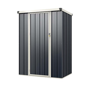 4 x 3 FT All-Weather Metal Outdoor Storage Shed w/Lockable Door & Snap-on Structures, Utility Storage House Bike Tool Sheds for Garden Yard