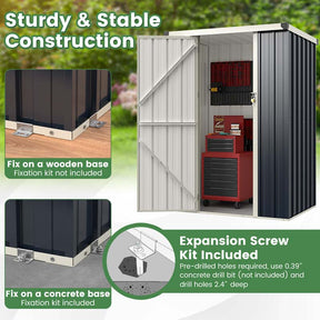 4 x 3 FT All-Weather Metal Outdoor Storage Shed w/Lockable Door & Snap-on Structures, Utility Storage House Bike Tool Sheds for Garden Yard