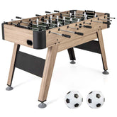 54" Wood Foosball Table for Family Game Rooms Bars Parties, Full Size Arcade Soccer Game Table with 2 Balls, 26 Players