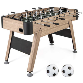 54" Wood Foosball Table for Family Game Rooms Bars Parties, Full Size Arcade Soccer Game Table with 2 Balls, 26 Players