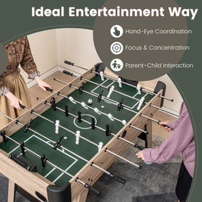 54" Wood Foosball Table for Family Game Rooms Bars Parties, Full Size Arcade Soccer Game Table with 2 Balls, 26 Players