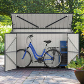 6.3 x 2.8 FT Metal Outdoor Utility Storage Cabinet w/Snap-on Structures & Lockable Door, Yard Garden Sheds for Bike Trash Cans