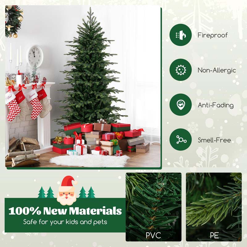 6/7.5/9 FT Pre-lit Artificial Christmas Tree with 714/1162/1770 Branch Tips, 260/380/560 LED Lights, 11 Lighting Modes, Timer, Remote Control