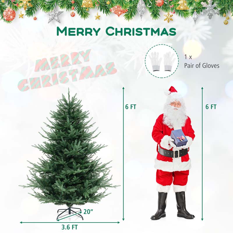 6/7/8 FT Pre-Lit Artificial Christmas Tree, Hinged Xmas Tree with 240/340/450 Warm White LED Lights, 8 Lighting Modes, 778/1090/1480 Branch Tips