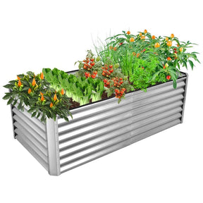 6 x 3 x 2 FT Metal Raised Garden Bed Planter Box Kit with 4 Ground Stakes, 269 Gallon Outdoor Elevated Garden Box