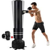 71" Freestanding Punching Bag with 25 Suction Cups Gloves & Filling Base, Heavy Boxing Bag Stand for MMA Muay Thai Fitness