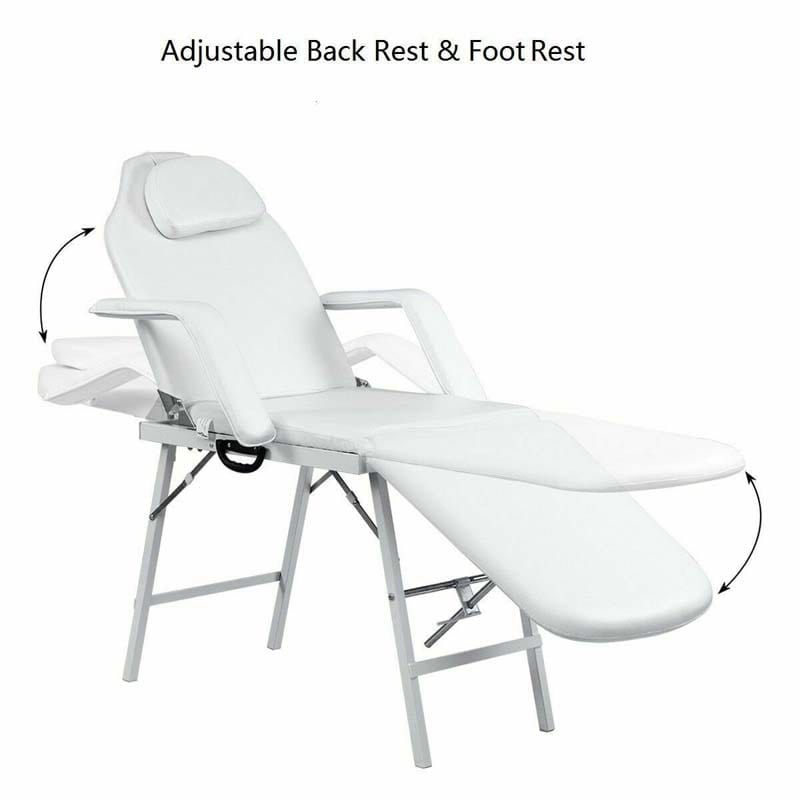 73" Portable 3 Folding Massage Bed Spa Table with Carry Case, Adjustable Massage Table for Tattoo Salon Facial