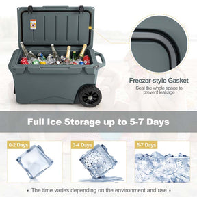 75 Quart Portable Camping Cooler Rotomolded Insulated Large Ice Chest with Handles & Wheels, Leak-Proof Tight Latches