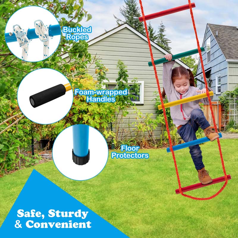 7-in-1 Climbing Toys for Toddlers, Upgrade Metal Indoor Kids Gym for Exercise, Playground and Climbing Wall Set with Rope Ladder, Pull-up Bar