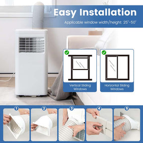 8000 BTU 3-in-1 Portable Air Conditioner Personal Standing AC Cooling Unit with Dehumidifier, Window Kit & Wheels