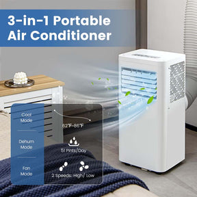 8000 BTU 3-in-1 Portable Air Conditioner Personal Standing AC Cooling Unit with Dehumidifier, Window Kit & Wheels