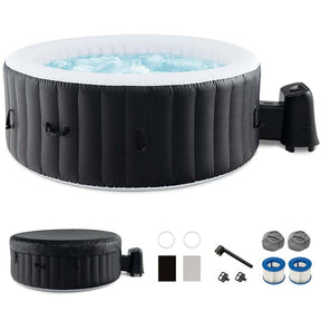 2-6 Person 70"/80" Inflatable SPA Pool Hottub with 110/130 Air Jets, Heater Pump, Portable Outdoor Water Spa Tub for Backyard