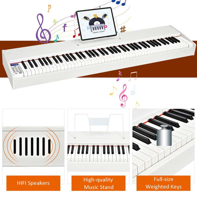 88-Key Digital Piano Full Size Weighted Keyboard with Sustain Pedal, Portable Electric Piano for Beginner Adults Practice