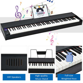 88-Key Digital Piano Full Size Weighted Keyboard with Sustain Pedal, Portable Electric Piano for Beginner Adults Practice