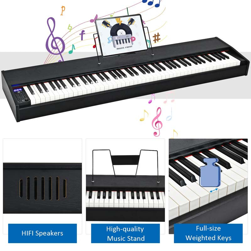 88-Key Digital Piano Full Size Weighted Keyboard with Sustain Pedal, Portable Electric Piano for Beginner Adults Practice