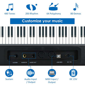 88-Key Digital Piano Full Size Weighted Keyboard with Sustain Pedal, Portable Electric Piano for Beginner Adults Practice