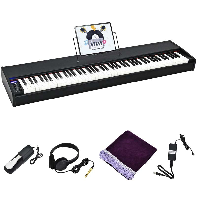 88-Key Digital Piano Full Size Weighted Keyboard with Sustain Pedal, Portable Electric Piano for Beginner Adults Practice