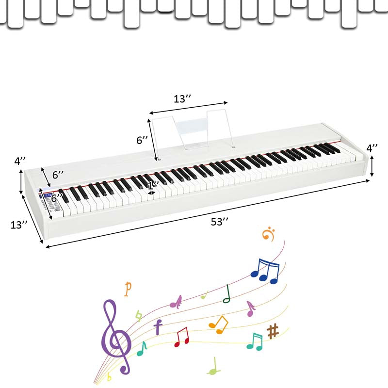 88-Key Digital Piano Full Size Weighted Keyboard with Sustain Pedal, Portable Electric Piano for Beginner Adults Practice