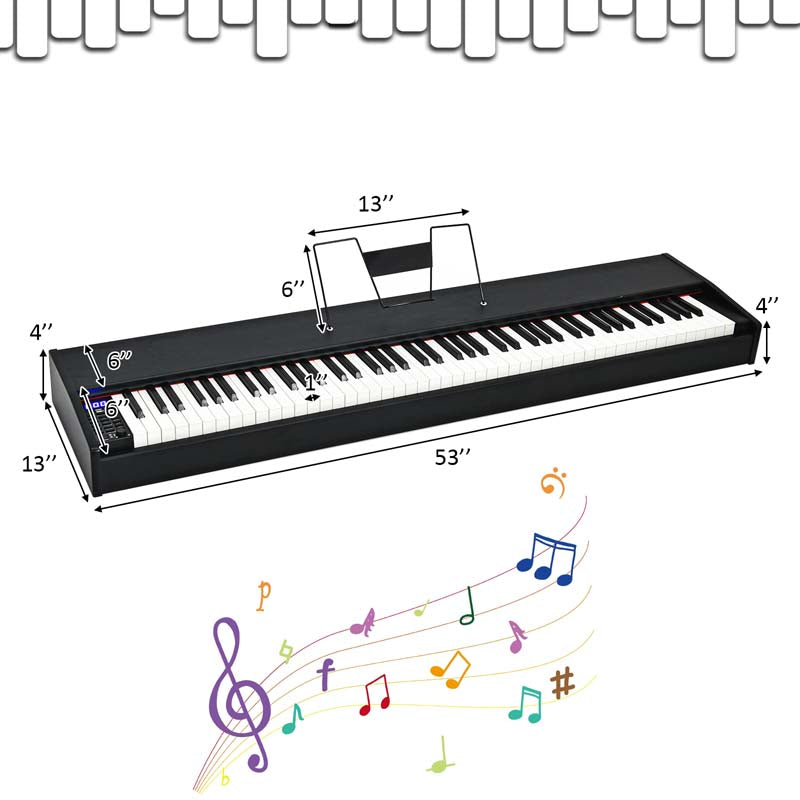 88-Key Digital Piano Full Size Weighted Keyboard with Sustain Pedal, Portable Electric Piano for Beginner Adults Practice