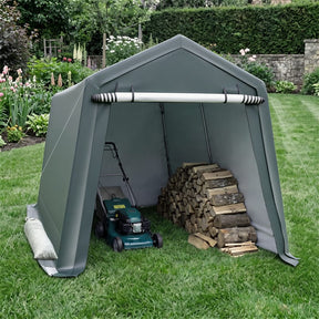 8 x 14 FT Heavy Duty Steel Enclosed Carport Car Canopy Tent Outdoor Garage Storage Shelter Shed with Waterproof Ripstop Cover