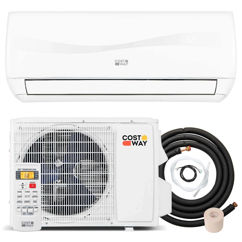 9000BTU Ductless Mini Split Air Conditioner, 19 SEER2 115V Wall-Mounted Inverter AC Unit with Heat Pump, Energy Efficient Cools Room up to 450 Sq. Ft