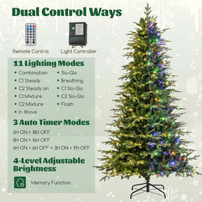 6/7.5/9 FT Pre-lit Artificial Christmas Tree with 714/1162/1770 Branch Tips, 260/380/560 LED Lights, 11 Lighting Modes, Timer, Remote Control