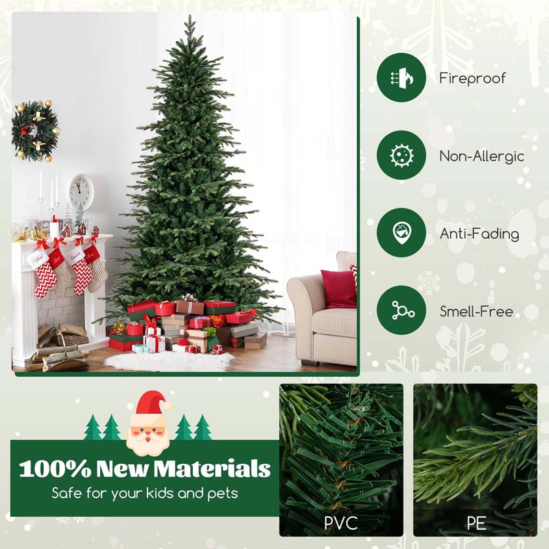 6/7.5/9 FT Pre-lit Artificial Christmas Tree with 714/1162/1770 Branch Tips, 260/380/560 LED Lights, 11 Lighting Modes, Timer, Remote Control